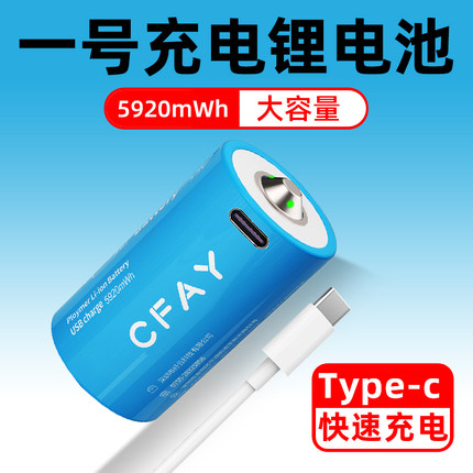 CFAY 1号锂电池燃气灶专用热水器煤气灶天然气灶大一号D型USB充电