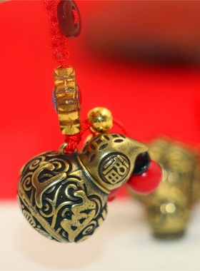 特色黄铜六字真言葫芦包包挂件汽车钥匙扣挂件吊坠配饰男女小礼品