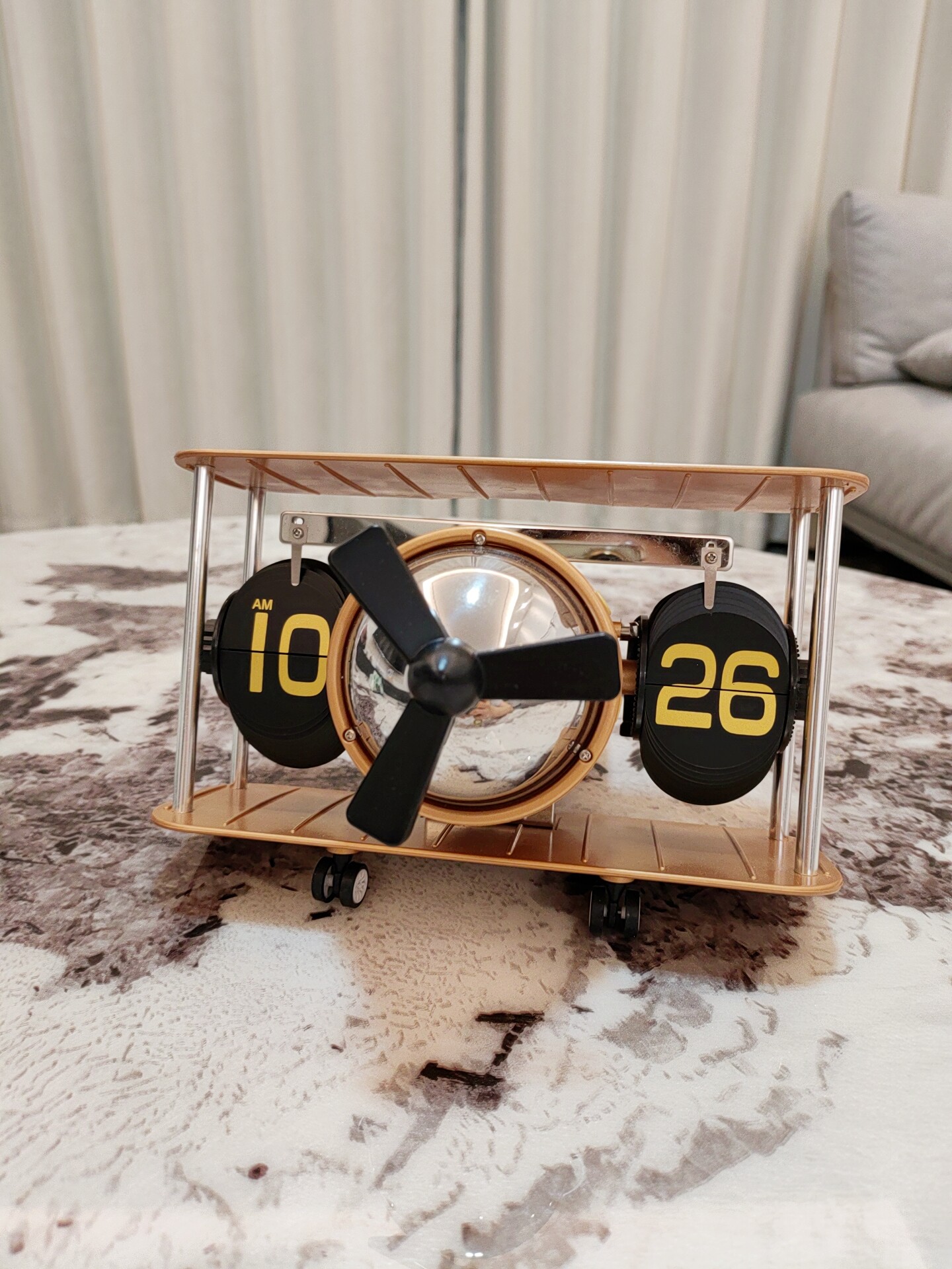 GERMAN PAGE TURNING CLOCK OFFICE DECORATION TABLE CLOCK DYNAMIC CRAFT CLOCK CREATIVE WALL WATCH AIRCRAFT CLOCK TV CABINET PENDULUM CLOCK