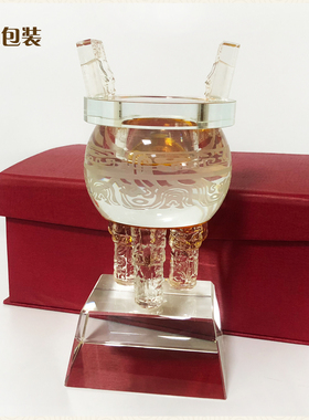 镇宅家居水晶圆鼎比赛奖杯办公室装饰工艺品摆件装饰品