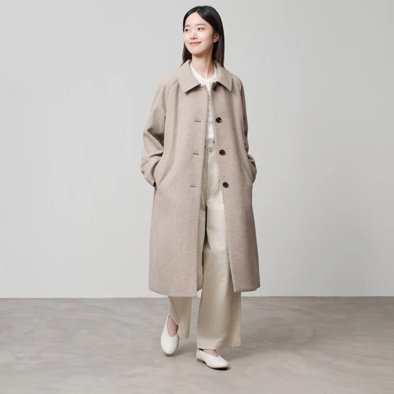 ��ӡ��Ʒ MUJI Ůʽ��ë���������ë�ش��º�ɫ����Ů���Ůװ 650Ԫ