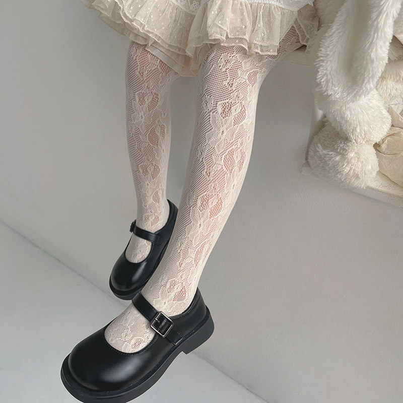 日系韩国宝宝蕾丝裤袜优雅可爱花卉连公主甜美学生儿童打底丝袜女