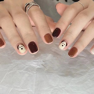 纯手工定制穿戴甲贴片假指甲美拉德狗狗可拆卸显白可爱俏皮孕妇带
