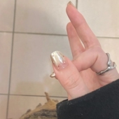 381手工定制假指甲贴片成品气质显白镜面波点短款 新娘孕妇穿戴甲