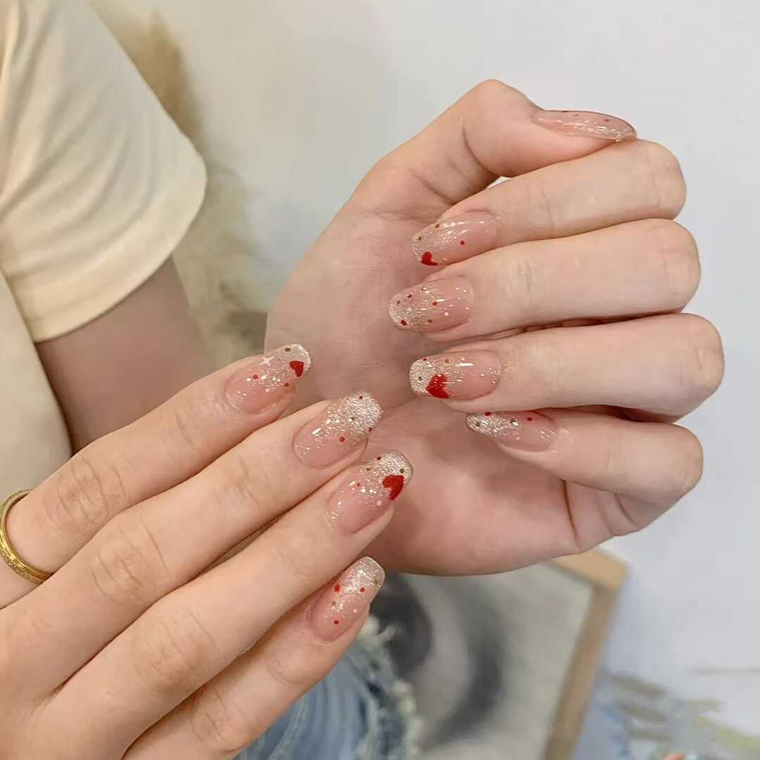 手工渐变猫眼彩色波点穿戴甲