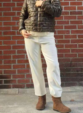 which 微胖定制【牛奶酥】轻薄加绒显瘦九分牛仔裤弹力