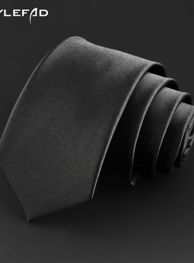 潮男女士学生上班正装商务休闲黑色小领带窄版6CM免打/手打款酒吧