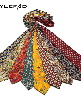 复古9cm宽领带港风摩登男女英伦商务正装印花西装衬衣圣诞配饰潮