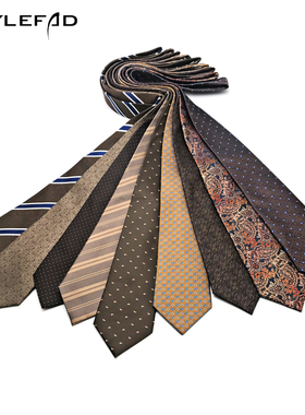 领带男正装商务8cm宽香槟色条纹圆点职业衬衫领带手系款韩版结婚