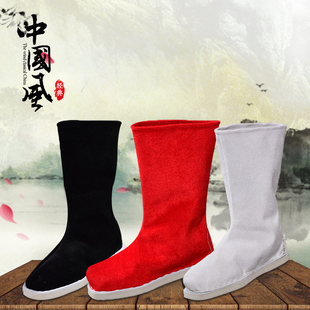 男女书童汉服古装戏曲靴子古代儿童国学服弟子规表演出鞋武侠官靴