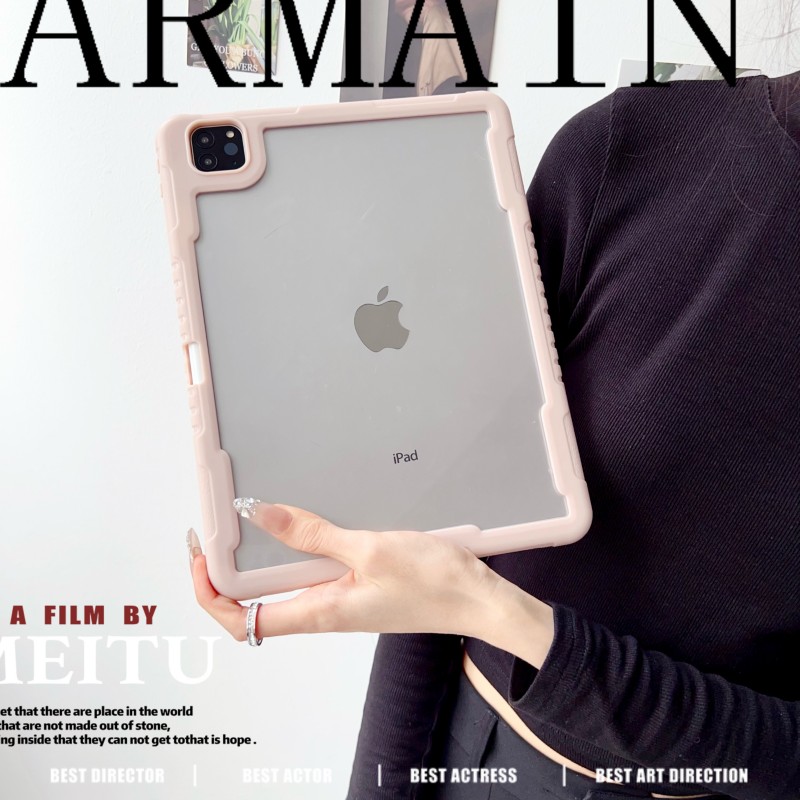 第九代ipad保护壳air5透明亚克力10.2寸9.7笔槽无盖苹果平板pro11超薄硅胶iapd10保护套旋转支架9代硬壳