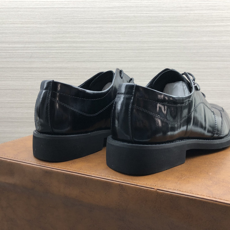 AUTUMN NEW FACTORY DIRECT S HEAVY INDUSTRY EMBOSSED COWHIDE MENS SHOES ROUND TOE FLAT HEEL LACE-UP DRESS LEATHER SHOES TRENDY SHOES