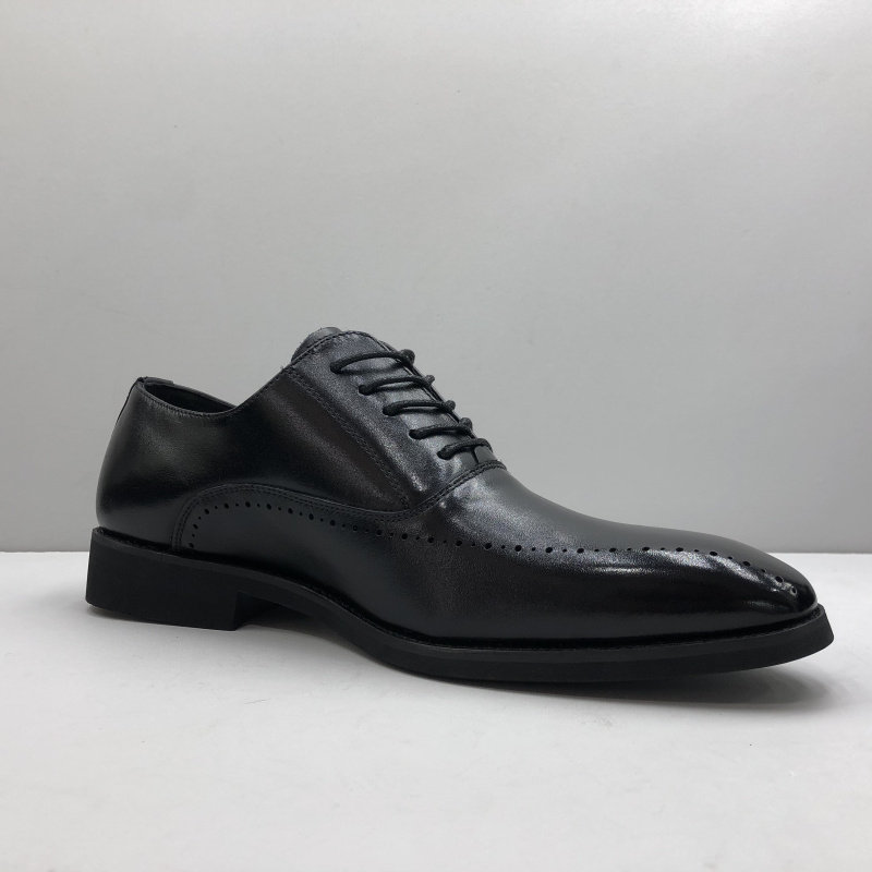 AUTUMN AND WINTER NEW BUSINESS VERSATILE DRESS LEATHER SHOES BRITISH FASHION FLAT HEEL ROUND TOE DEEP LACE-UP DAD SHOES TRENDY