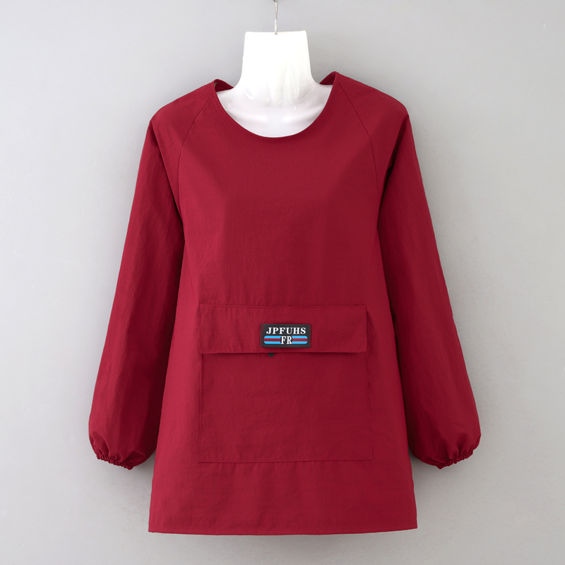 短款长袖罩衣厨房家用做饭防泼水半身围腰男女款围裙定制logo印字