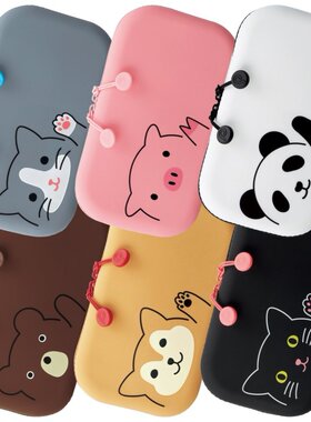 日本喜利Lihit LAB PuniLabo动物款柴犬硅胶笔袋收纳袋拉链大容量