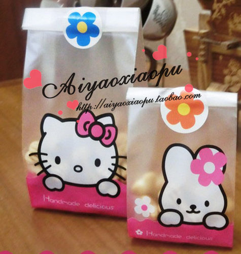 爱瑶包装｜韩国可爱hello kitty饼干50g月饼袋 包装袋50个整包