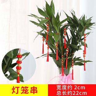 新年过年大红小灯笼挂饰树上盆景3连串挂室内外结婚喜庆场景布置