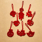 小灯笼挂饰春节盆景室内户外过年场景布置植绒迷你红灯笼新年装 饰