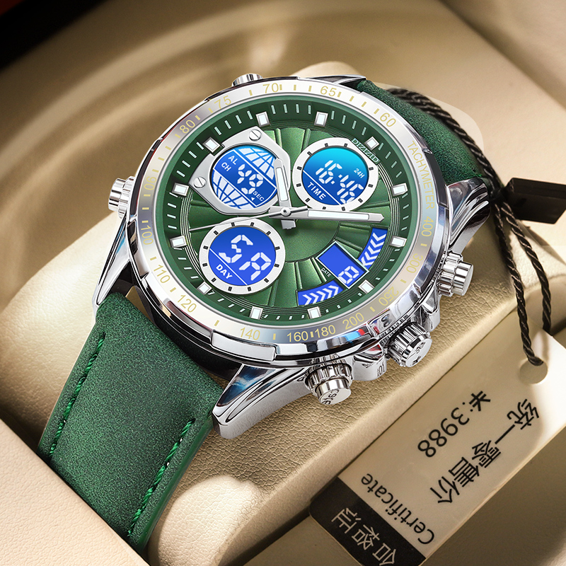 运动双显手表男士时尚防水夜光