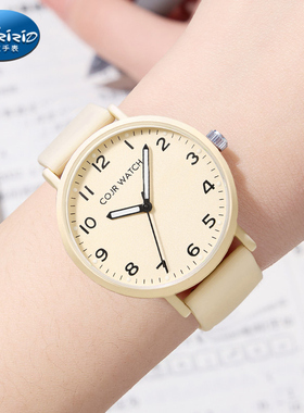 儿童手表女款只看时间初中学生用初高中女生公务员考静音机械石英