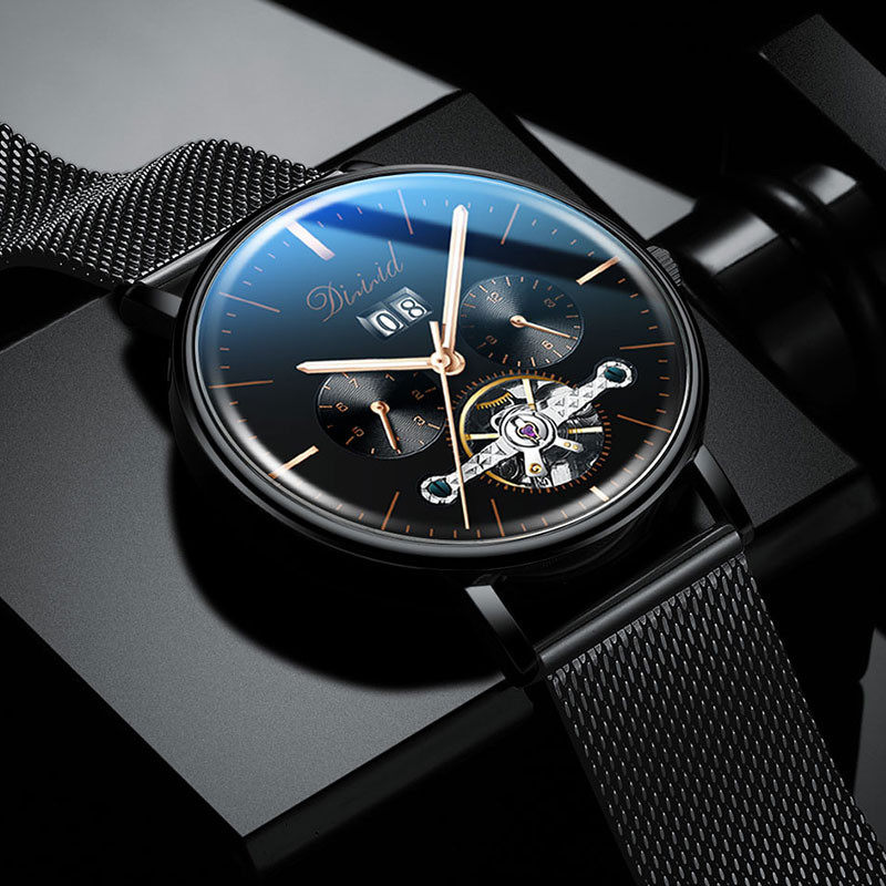 新概念超薄手表男士镂空全自动机械表男潮流防水夜光正品瑞士金表