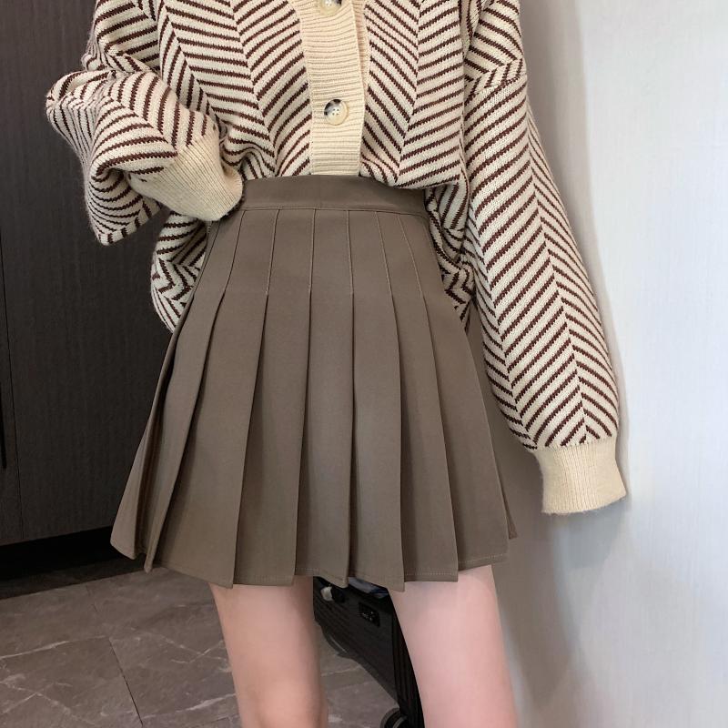 大码百褶裙女韩版a字裙胖mm学院风jk裙松紧高腰短裙褶皱半身裙春