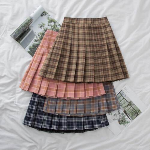 春季大码格子短裙胖mm学生jk制服