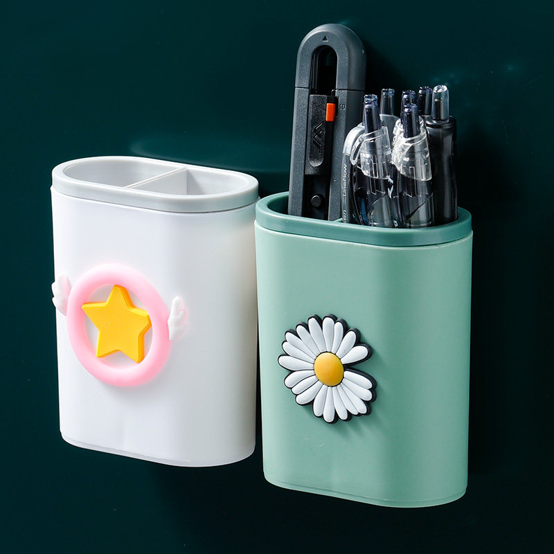 笔筒壁挂式创意时尚可爱收纳架悬挂贴墙式办公桌化妆刷桶北欧笔盒,家庭/个人清洁工具,浴室角架/置物架,淘宝优惠券,粉丝福利购,淘宝优惠卷