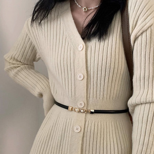 小众设计感细腰带女款2025新款百搭配牛仔裤带装饰高级感黑色皮带