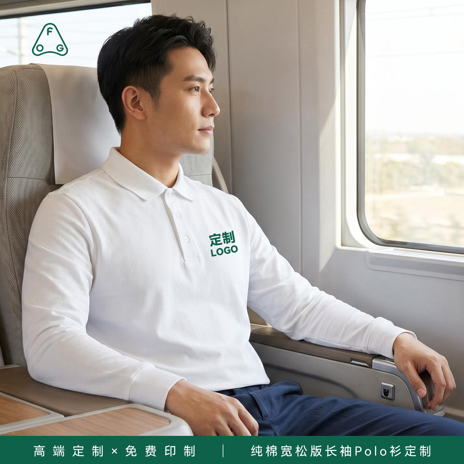 纯棉长袖POLO衫定制翻领工衣印logo刺绣企业工作服团体广告文化衫