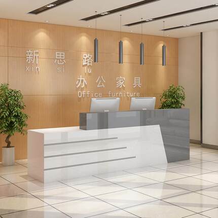 前台接待台公司烤漆前台办公桌收银台吧台迎宾台服装店柜台咨询台