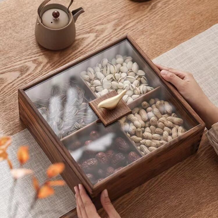 北美黑胡桃木果盘糖果盒干果盒