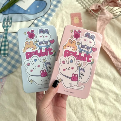 卡通萌兔便携大容量隐形眼镜盒