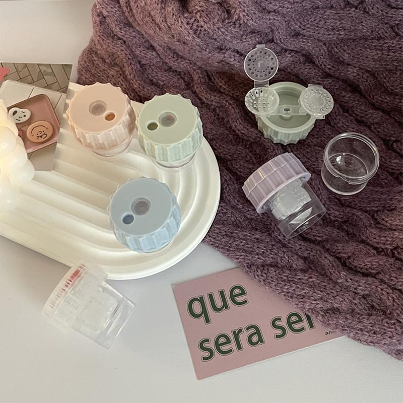 像鱼少女心手动旋转型隐形眼镜清洗器美瞳清洁器隐形眼镜盒S-1789