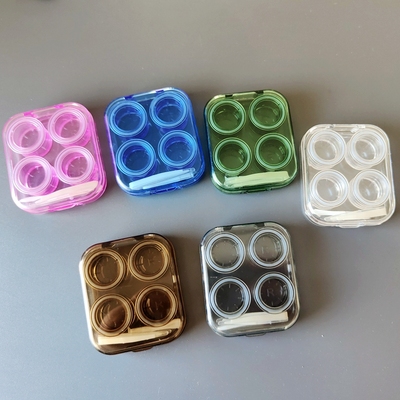 ins风隐形眼镜盒两付装便携简约无需拧盖美瞳伴侣护理收纳盒