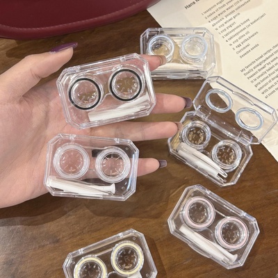 透明简约隐形眼镜盒便携一体