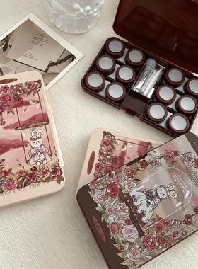 ins六联盒多副装隐形眼镜伴侣盒子便携简约美瞳收纳盒护理盒as963