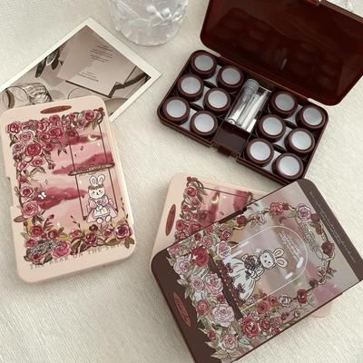 ins六联盒多副装隐形眼镜伴侣盒子便携简约美瞳收纳盒护理盒as963