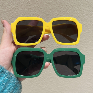 欧美潮流黑色墨镜女个性不规则镜框网红同款防紫外线太阳眼镜潮男