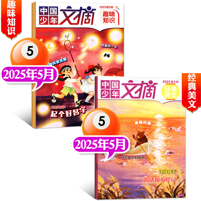 【共10本打包】中国少年文摘杂志（趣味知识+经典美文）2025年1/2/3/4/5月  非2024年过期刊 青少年课外阅读类