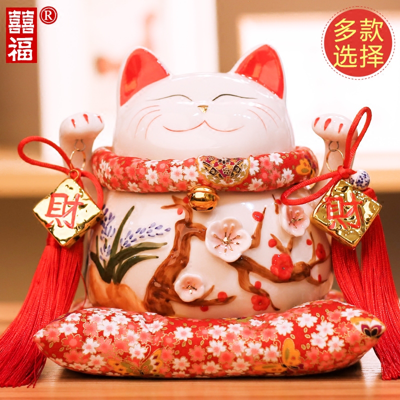 囍福 招财猫摆件大号 店铺开业礼品创意家居礼物 日本陶瓷储蓄罐|msdalam kategori bekalan perayaan/hadiah, Hadiah kreatif, Cat Lucky - dari Buy2taobao.com untuk memberikan perkhidmatan ejen Taobao profesional membeli
