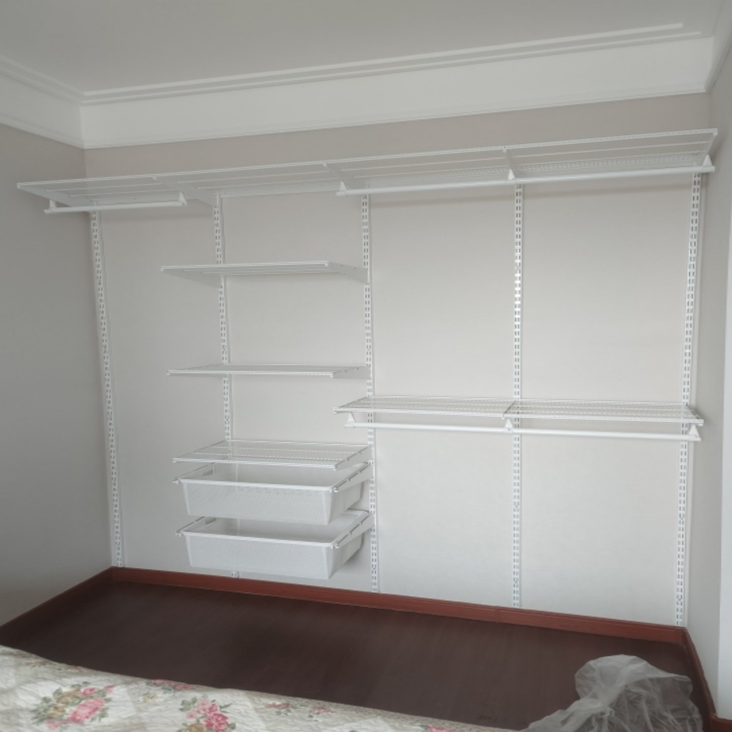 全屋定制砌墙金属衣柜步入式衣帽间小户型储物间上墙隔板置物架子,住宅家具,金属衣柜,淘宝优惠券,粉丝福利购,淘宝优惠卷