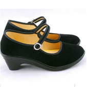 劳保鞋 老北京布鞋 单低跟妈妈鞋 跳舞鞋 女黑色软底工作鞋 透气平跟鞋