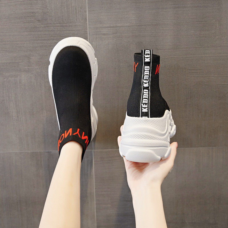 SOCK BOOTS WOMENS PLATFORM FLATFORM SHOES 2025 SPRING SUMMER NEW KOREAN VERSION OF VERSATILE HEIGHTENED BOOTS WOMENS STRETCH SKINNY BOOTS