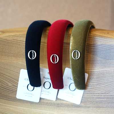 元！红色丝绒天鹅绒发箍日本发箍