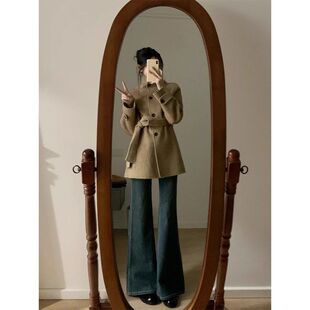 裤 梨形身材显瘦马蹄裤 女秋季 宽松阔腿牛仔裤 子 直筒不贴腿微喇叭裤