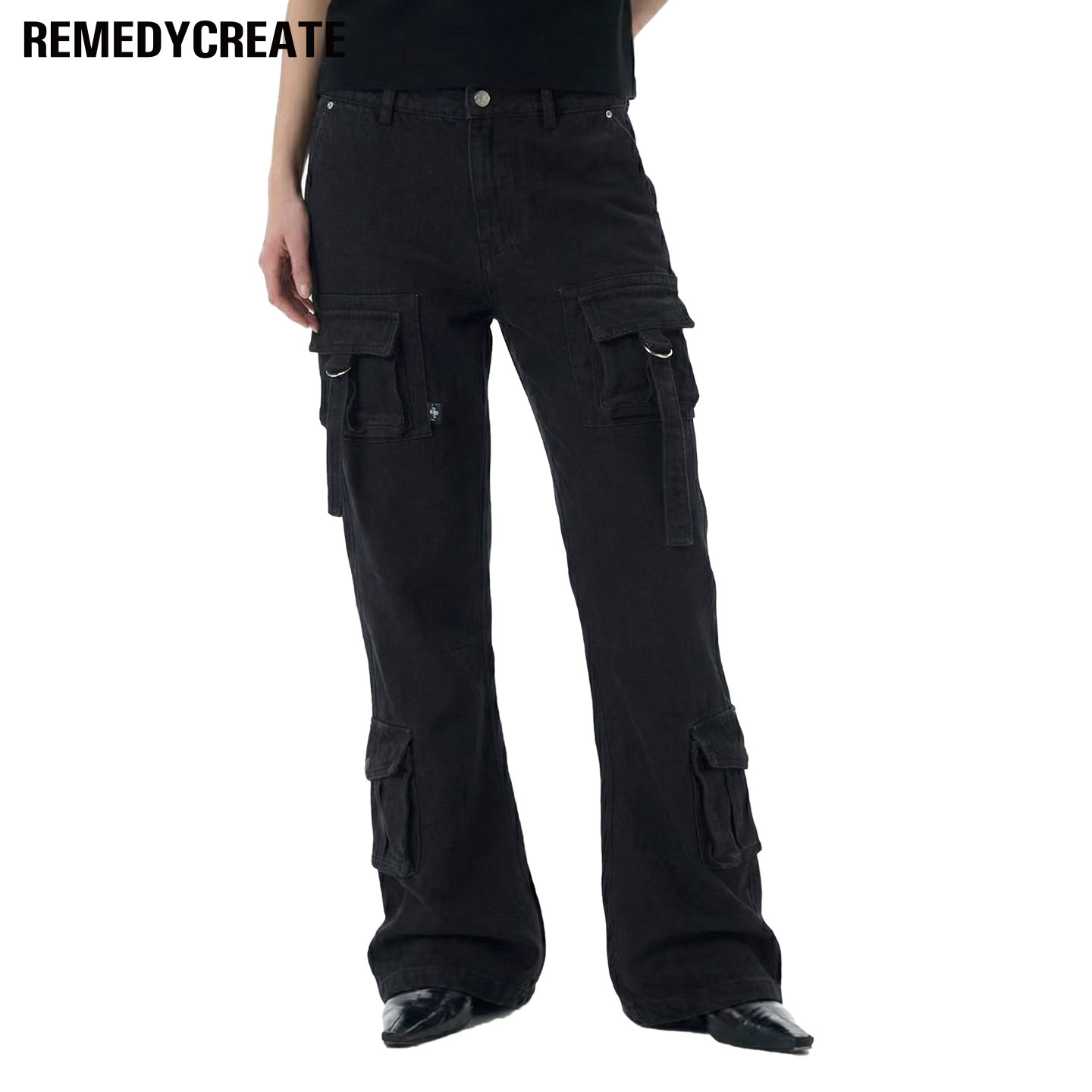 Remedy重磅炮弹多口袋微喇工装裤男女美式复古阔腿cleanfit休闲裤