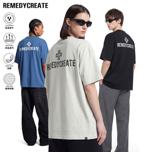 T恤男女春夏新款 Remedy 短袖 潮牌基础款 宽松圆领休闲体恤上衣 美式