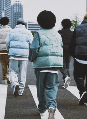 STA X RMD SR国潮秋冬款加厚立体刺绣棉衣背心美式复古休闲马甲男