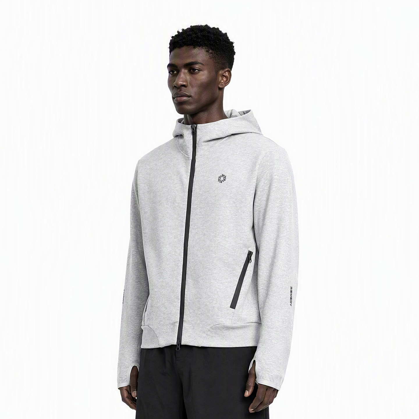 Remedy 3M反光豹纹连帽拉链开衫卫衣男女秋季宽松运动外套帽衫